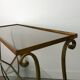 Review door / golden wrought iron sofa end and glass top 1950