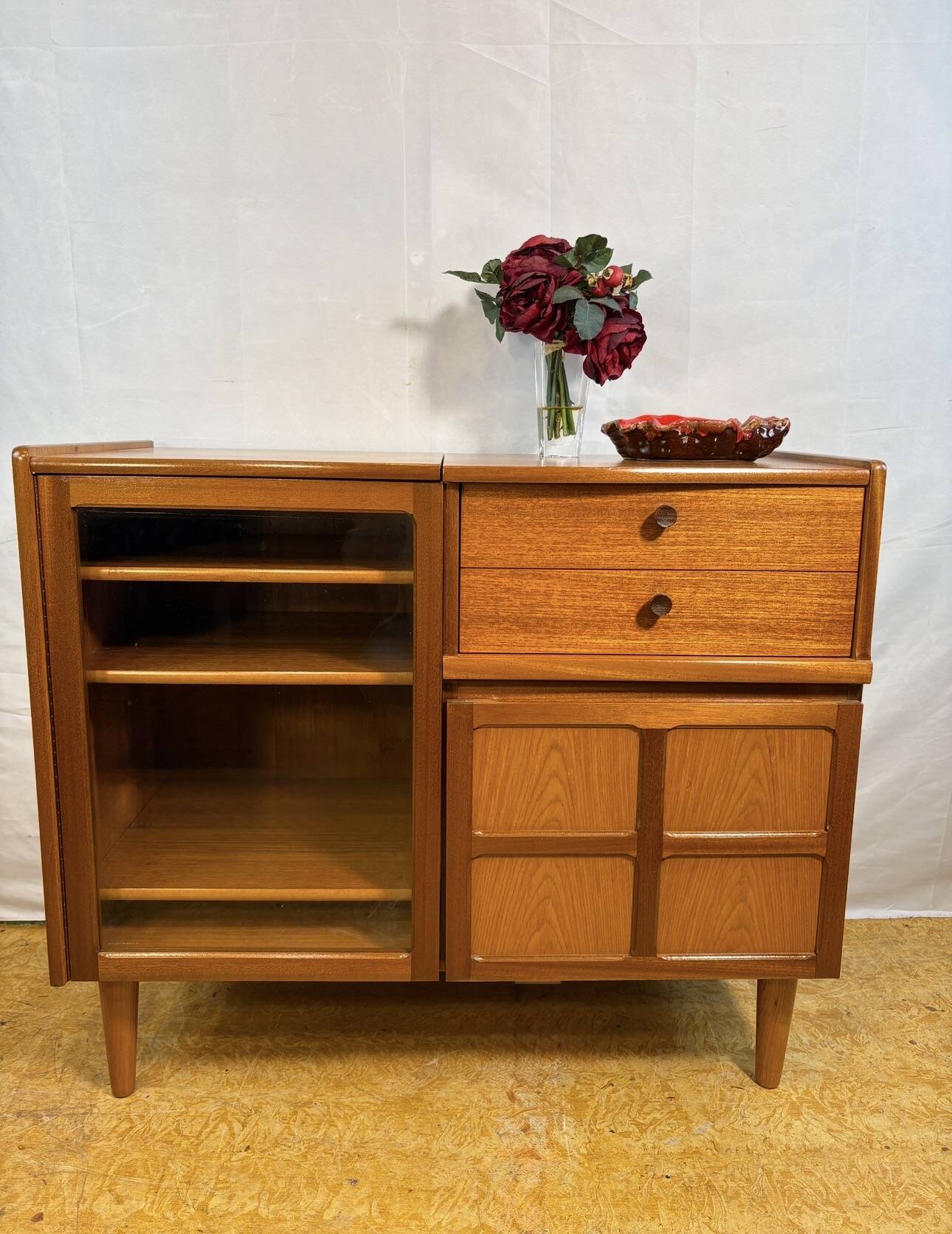 Mid Century Retro Teak Music Cabinet by Nathan Circa 1960 Record cabinet