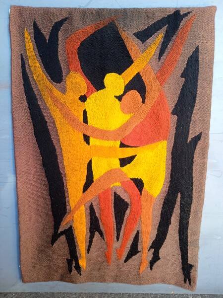 Vintage design canvas tapestry from the 70s