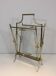 Brass and Transparent Glass Magazine Rack by Maison Jansen