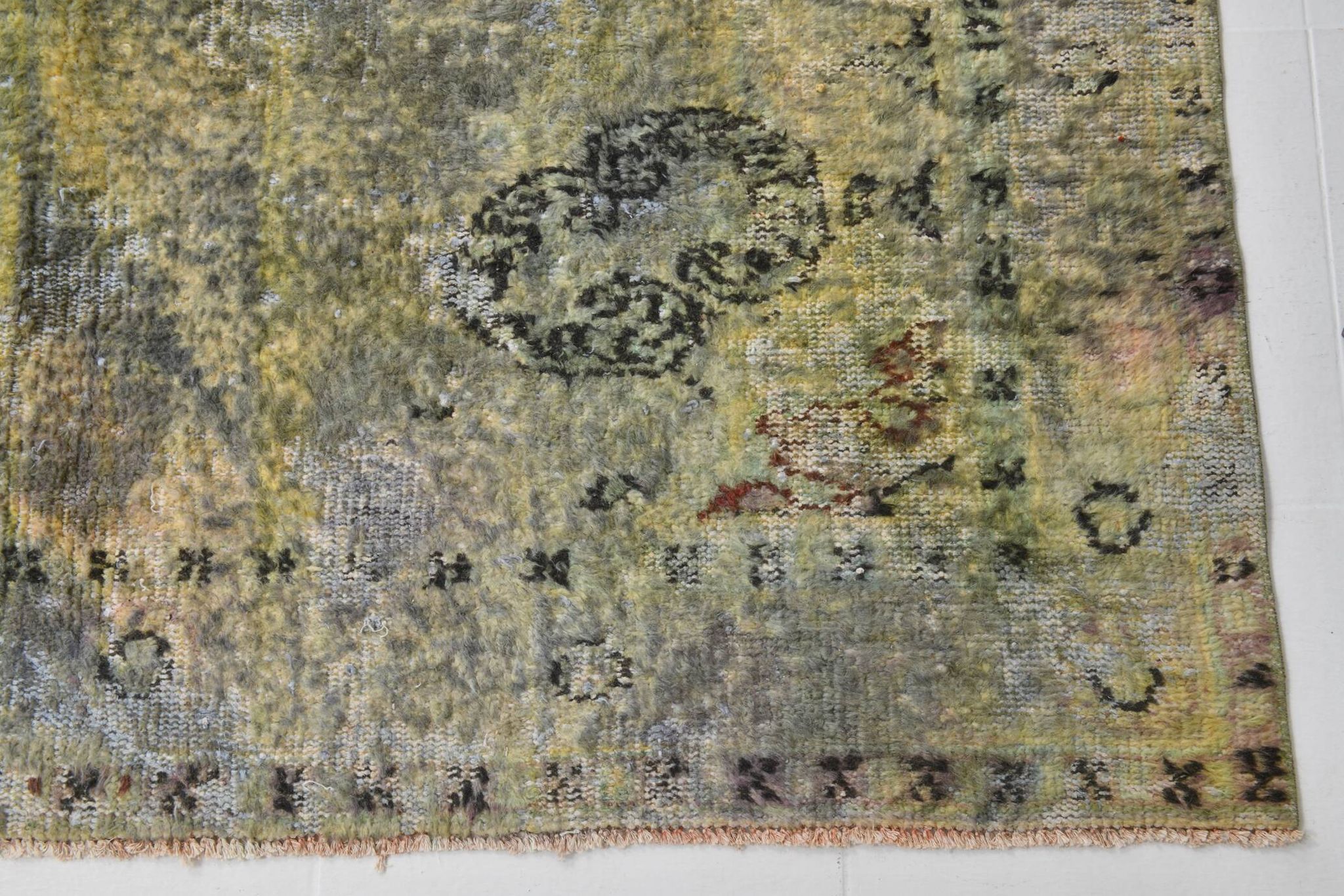 Tapis turc vintage vert