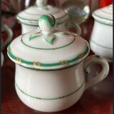 6 old Paris porcelain cream pots 19th (1850) set of 6
