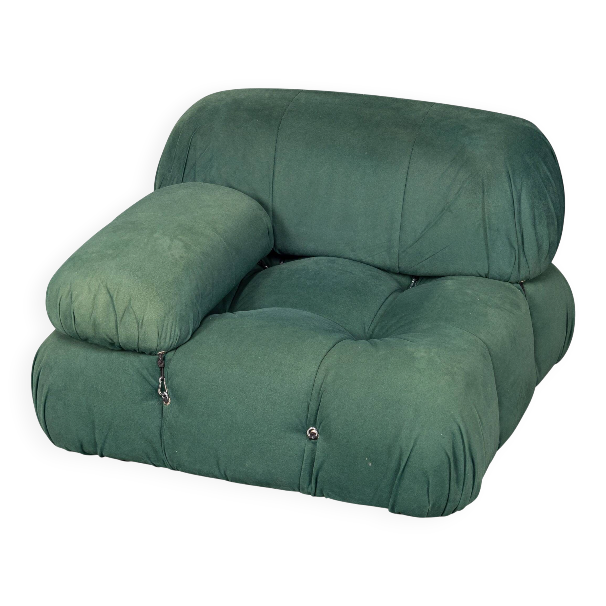 Vintage 20thc "camaleonda" green fabric armchair by mario bellini for c&b