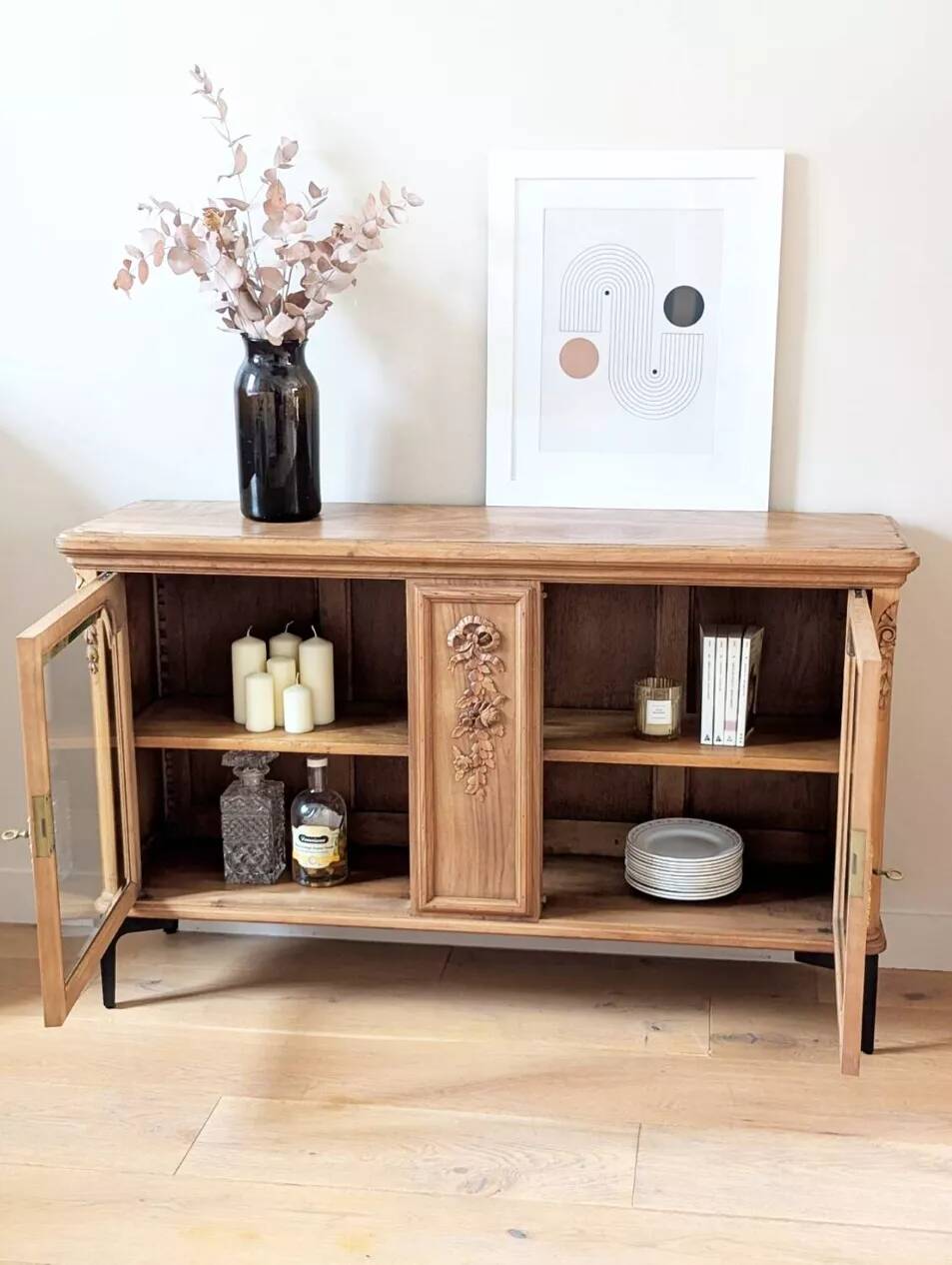 Antique solid wood sideboard, reimagined