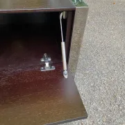 Low design TV unit XXL Dark wood wenge & chrome metal 120cm