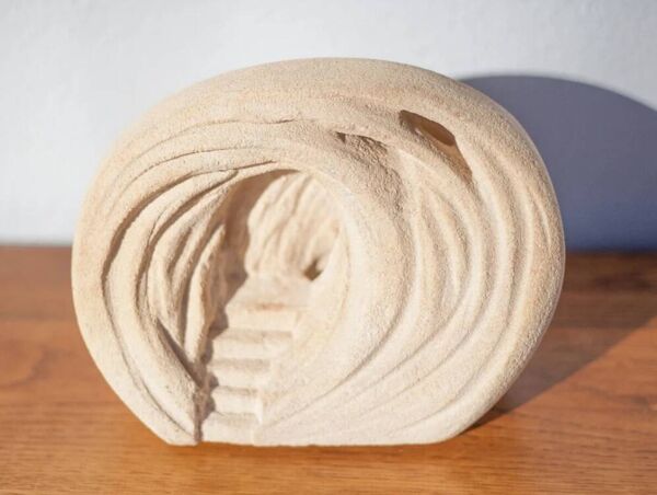 Lampe pierre de Chauvigny signé Arsène Galisson, lampe sculpture vintage