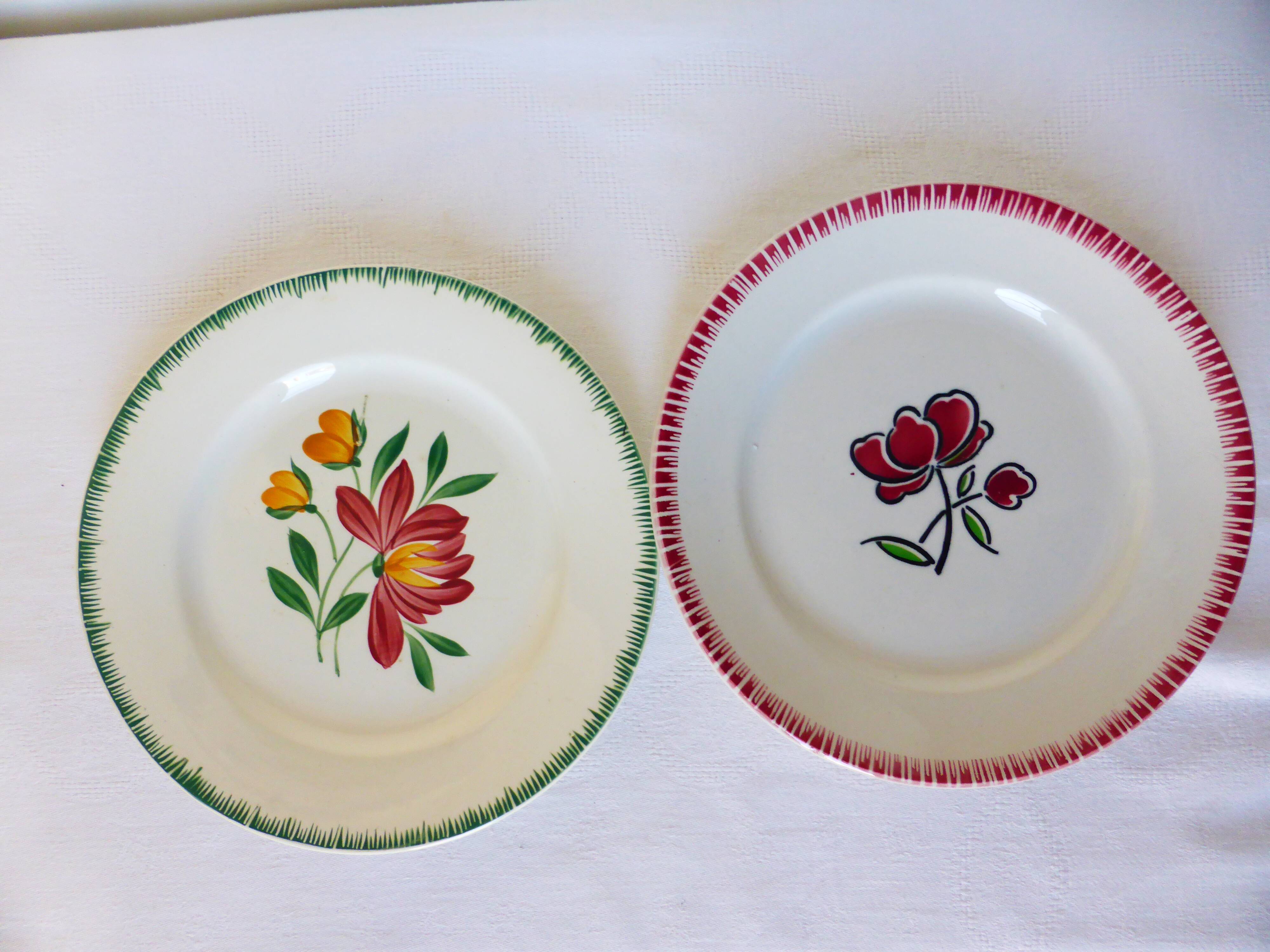 2 flat plates in pell mixes Digoin Sarreguemines and Badonviller 2107118