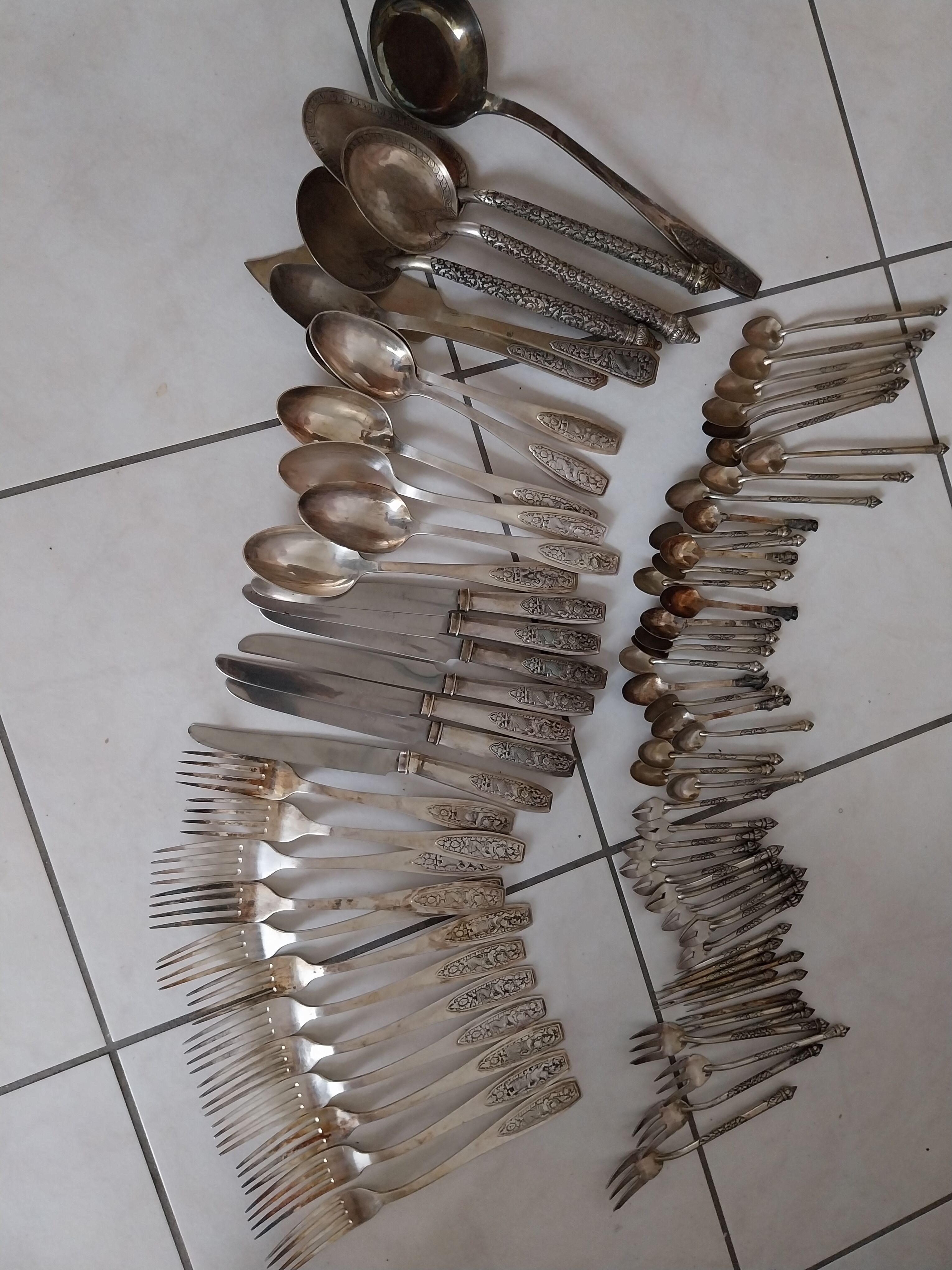 Asian silver cutlery