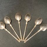 Tableware, suite of 6 small silver spoons early twentieth century