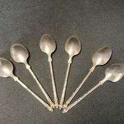 Tableware, suite of 6 small silver spoons early twentieth century