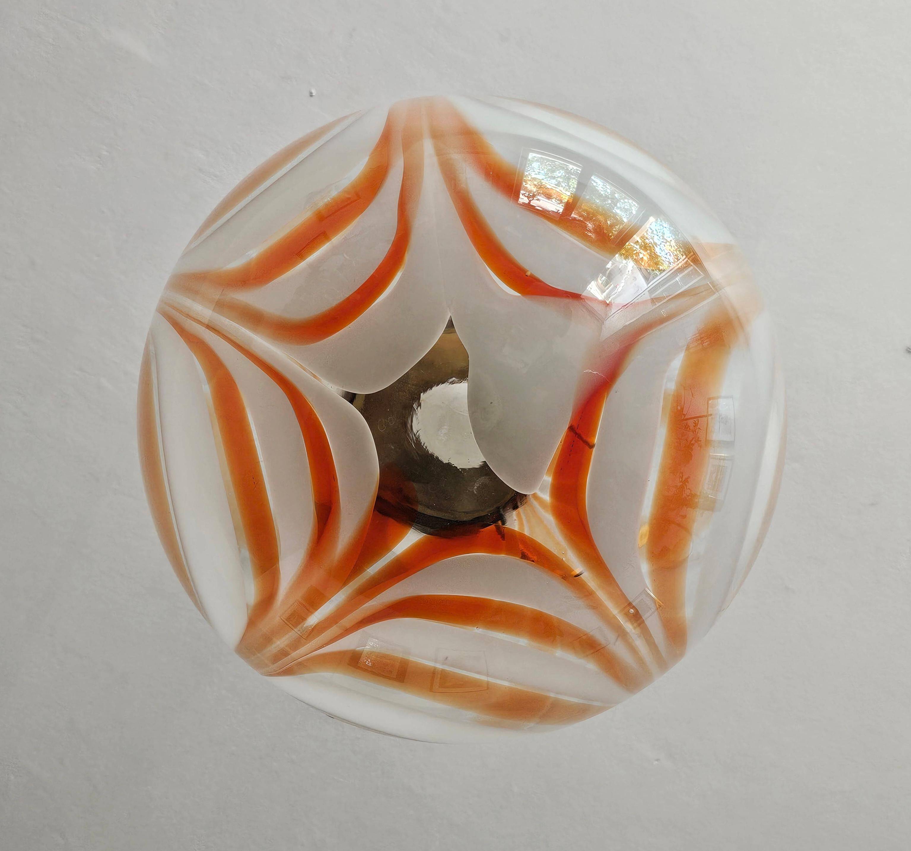 Extra large spherical Murano glass pendant from the 1960s.