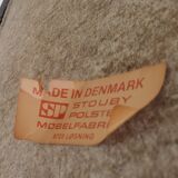 Vintage black leather scandinavian wingback chair Lulu Stouby