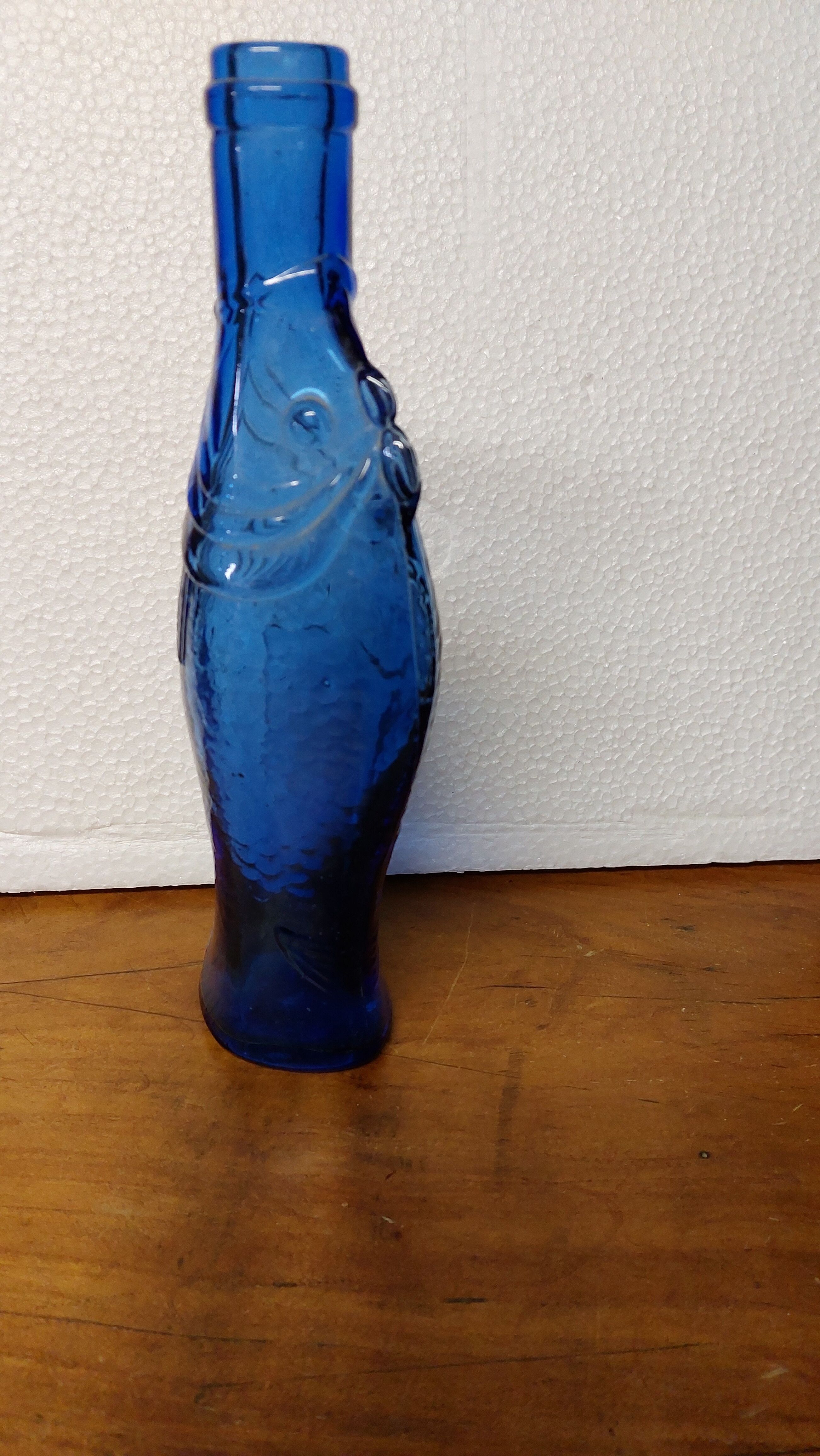Carafe, bottle blue fish colbat