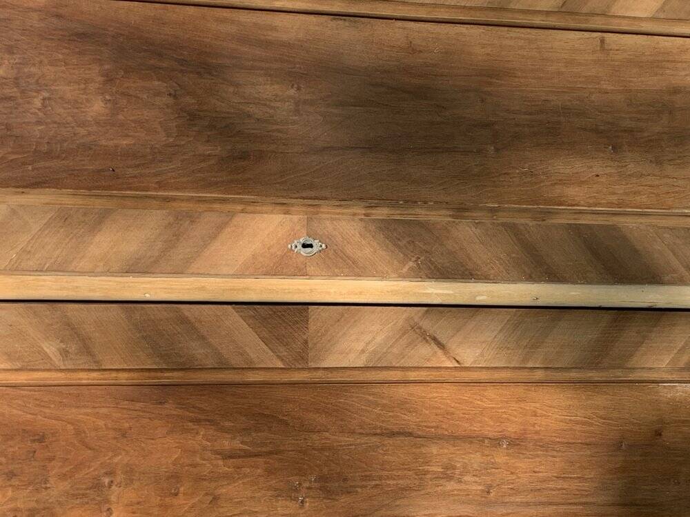 Vintage Hungarian wooden wardrobe in brown with two doors, late 19th century.