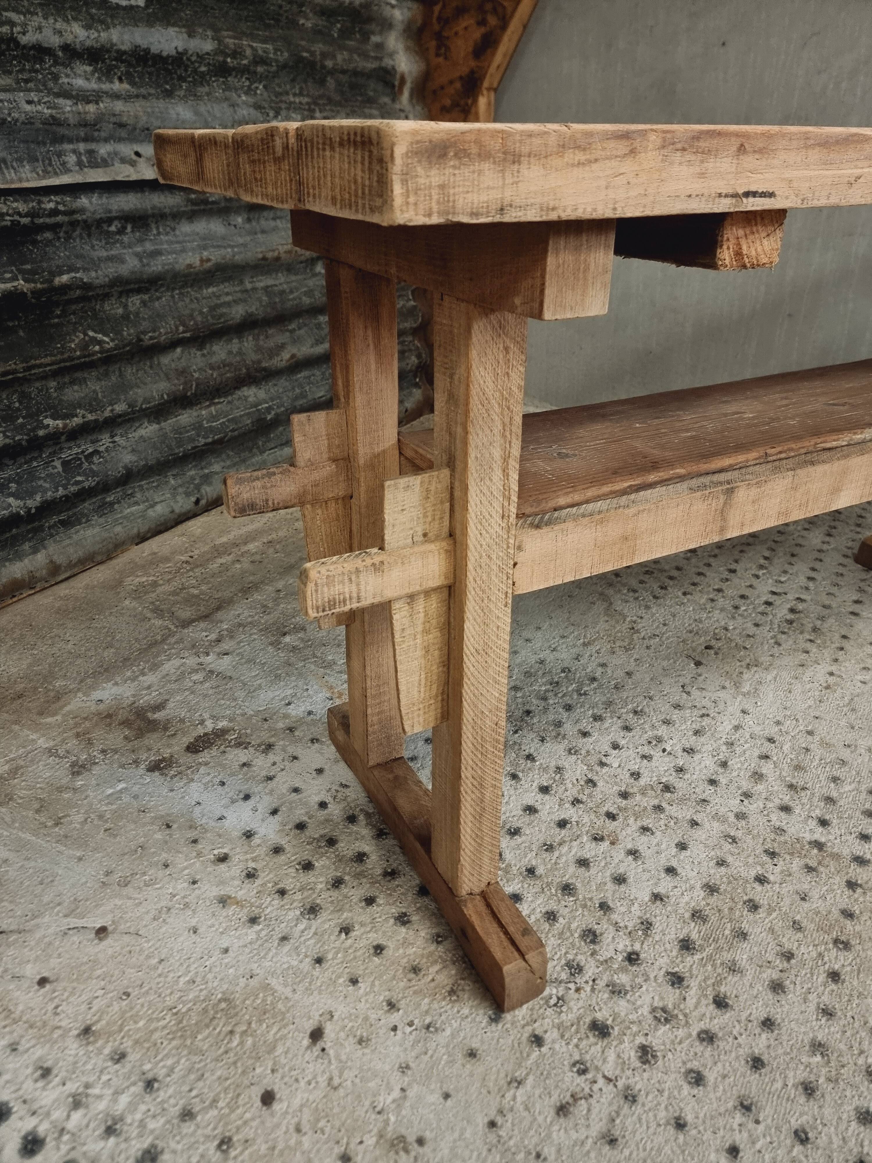 Old workbench side table bathroom furniture oak/beech 60x160cm