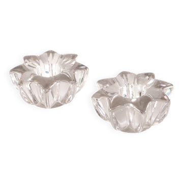 Pair of small crystal candlesticks