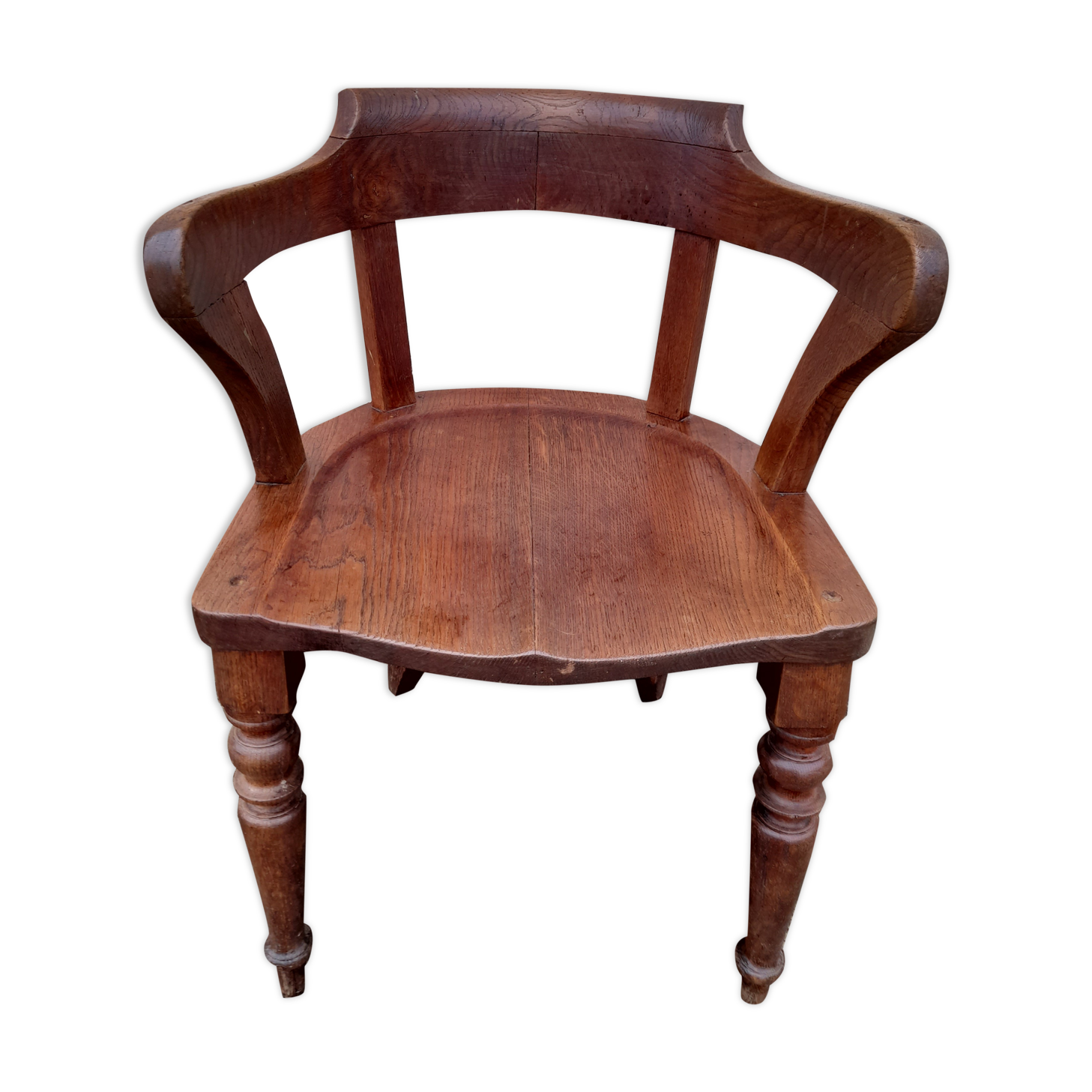 Fauteuil de bureau Louis Philippe en chêne