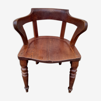 Fauteuil de bureau Louis Philippe en chêne