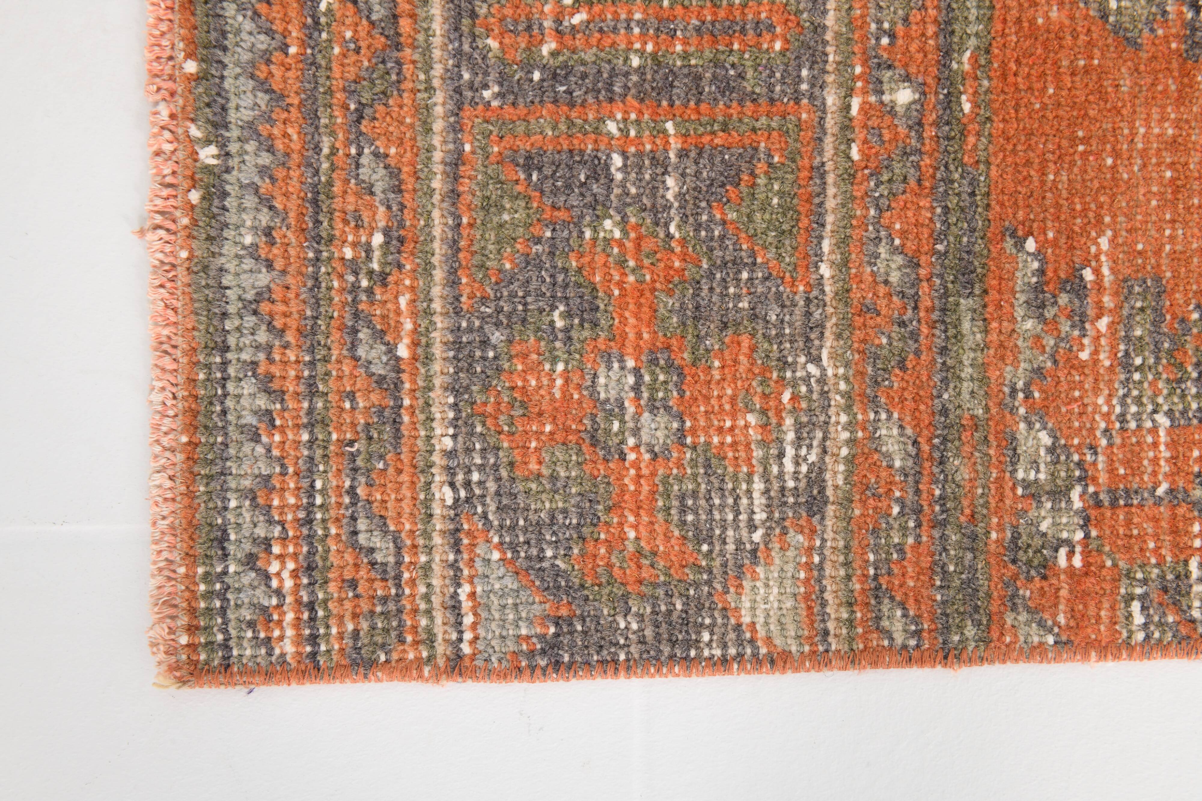 Tapis de couloir vintage rouge corail classique, 75 x 357 cm