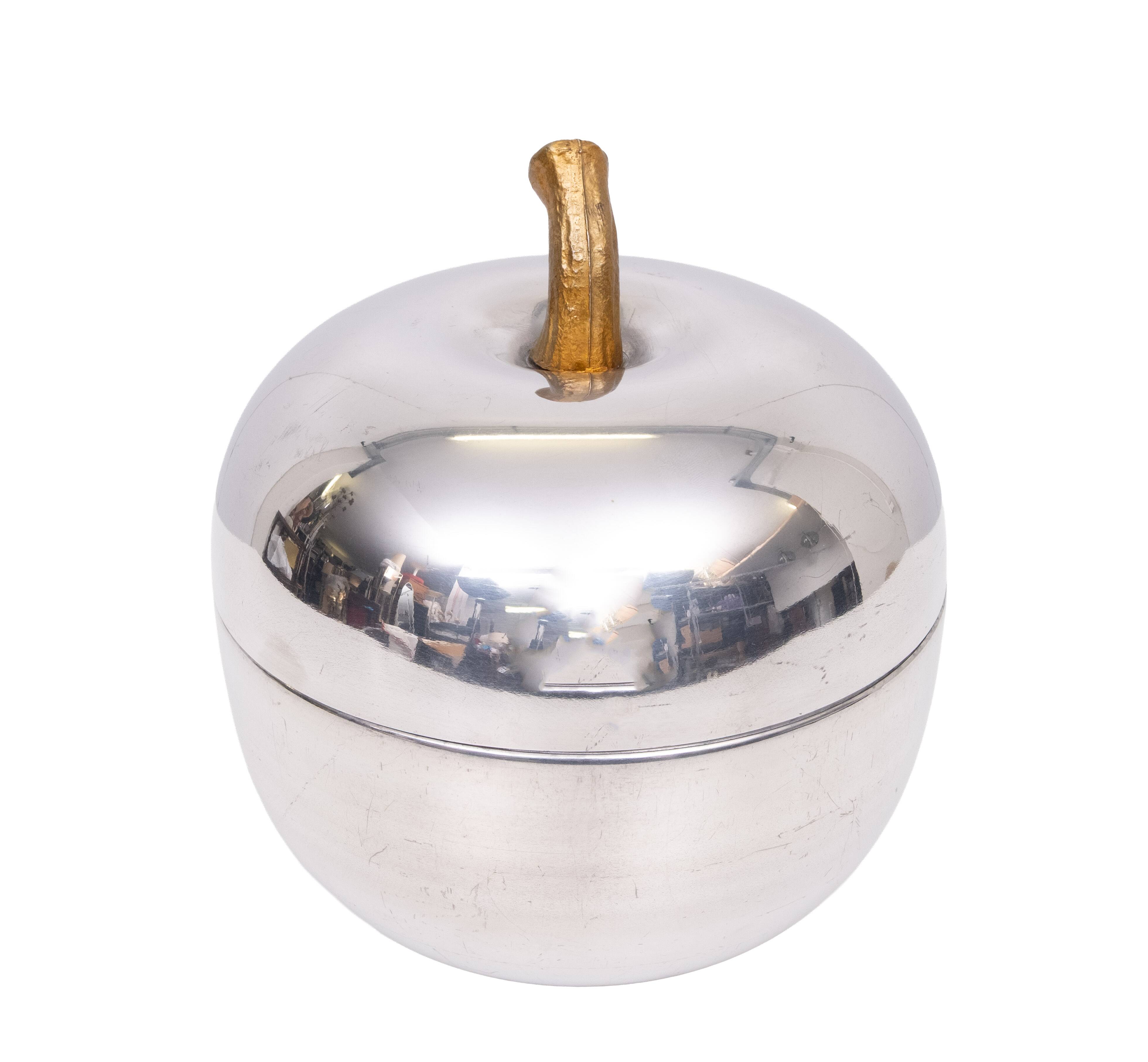Iconic Aluminum apple Ice Bucket 1970s Italy