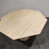 Vintage octagonal travertine dining table, 1970s