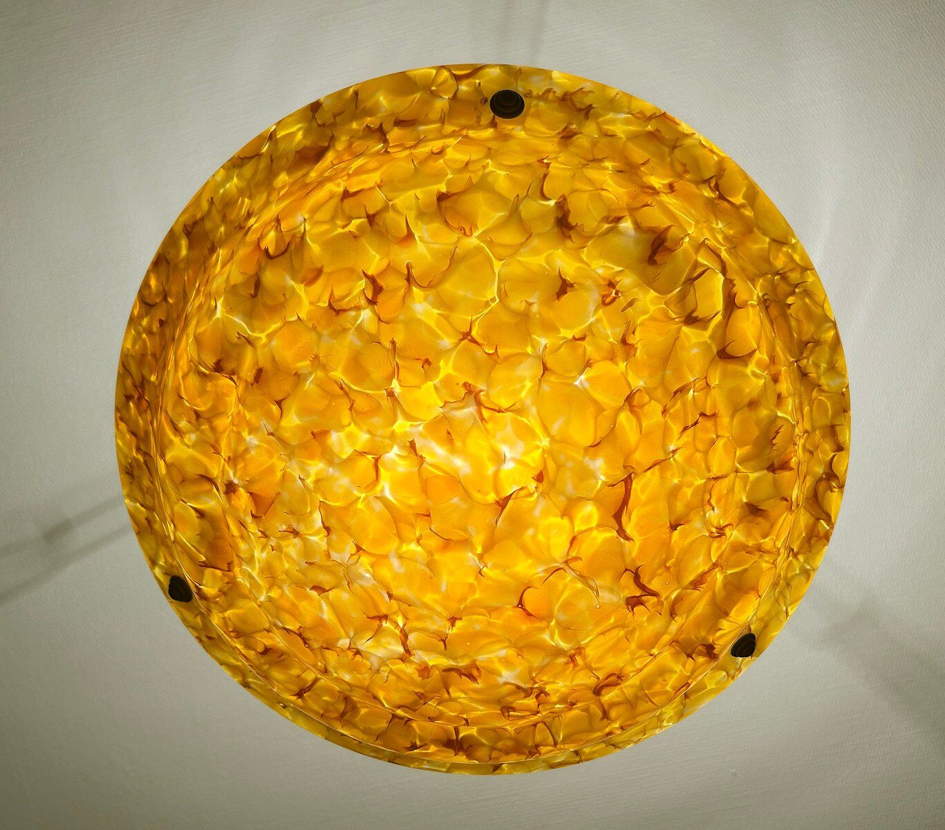 Art Deco amber glass pendant light, 1930s