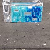 Crystal and glass paste ashtray Daum design from the 80s