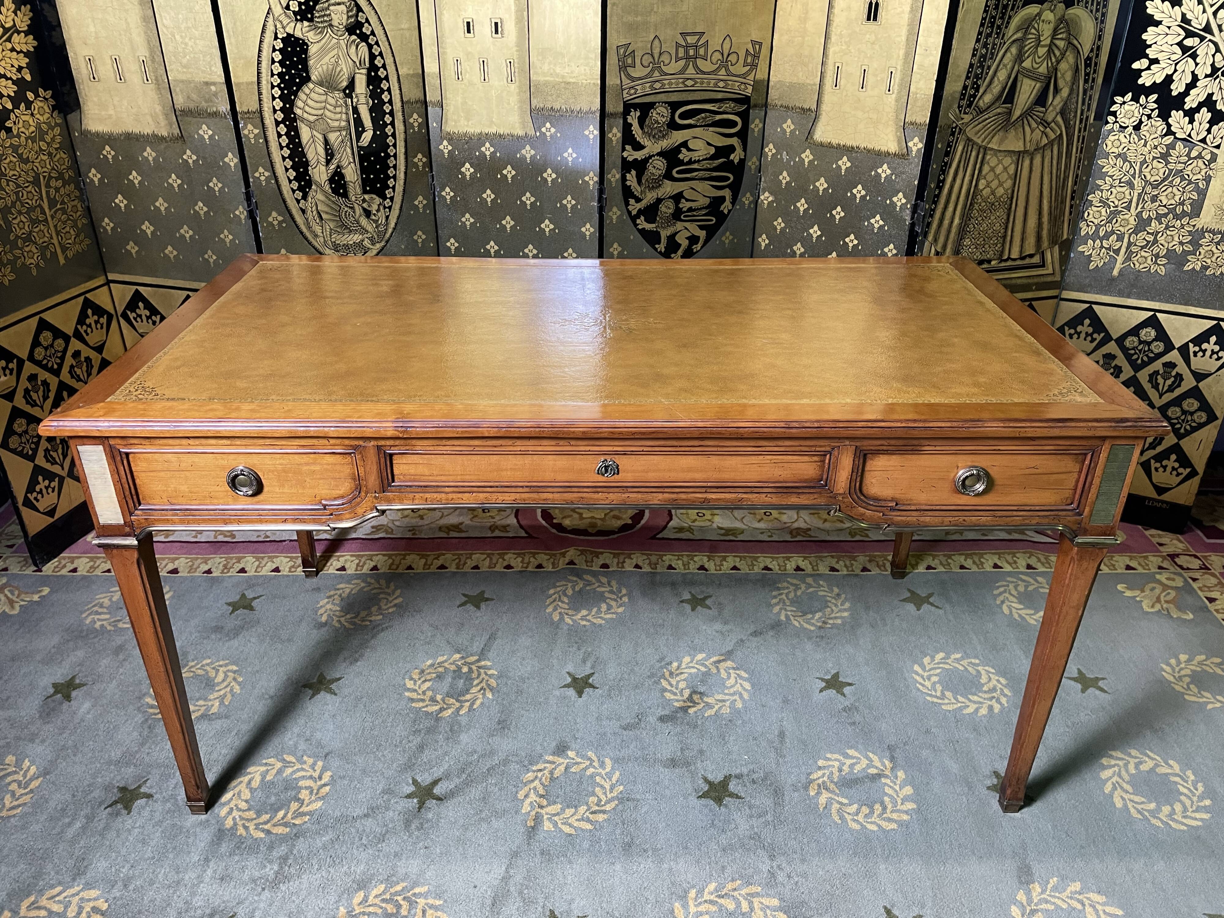 Louis XVI style flat desk leather