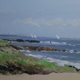 Oil painting la Côte sauvage (Vendée) Gérard Barthélemy