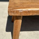 table basse en teck blond quadripode