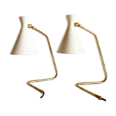 Paire de lampes italiennes « cocotte » design années 50