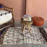 Azilal beige Moroccan rug - 161 x 81 cm