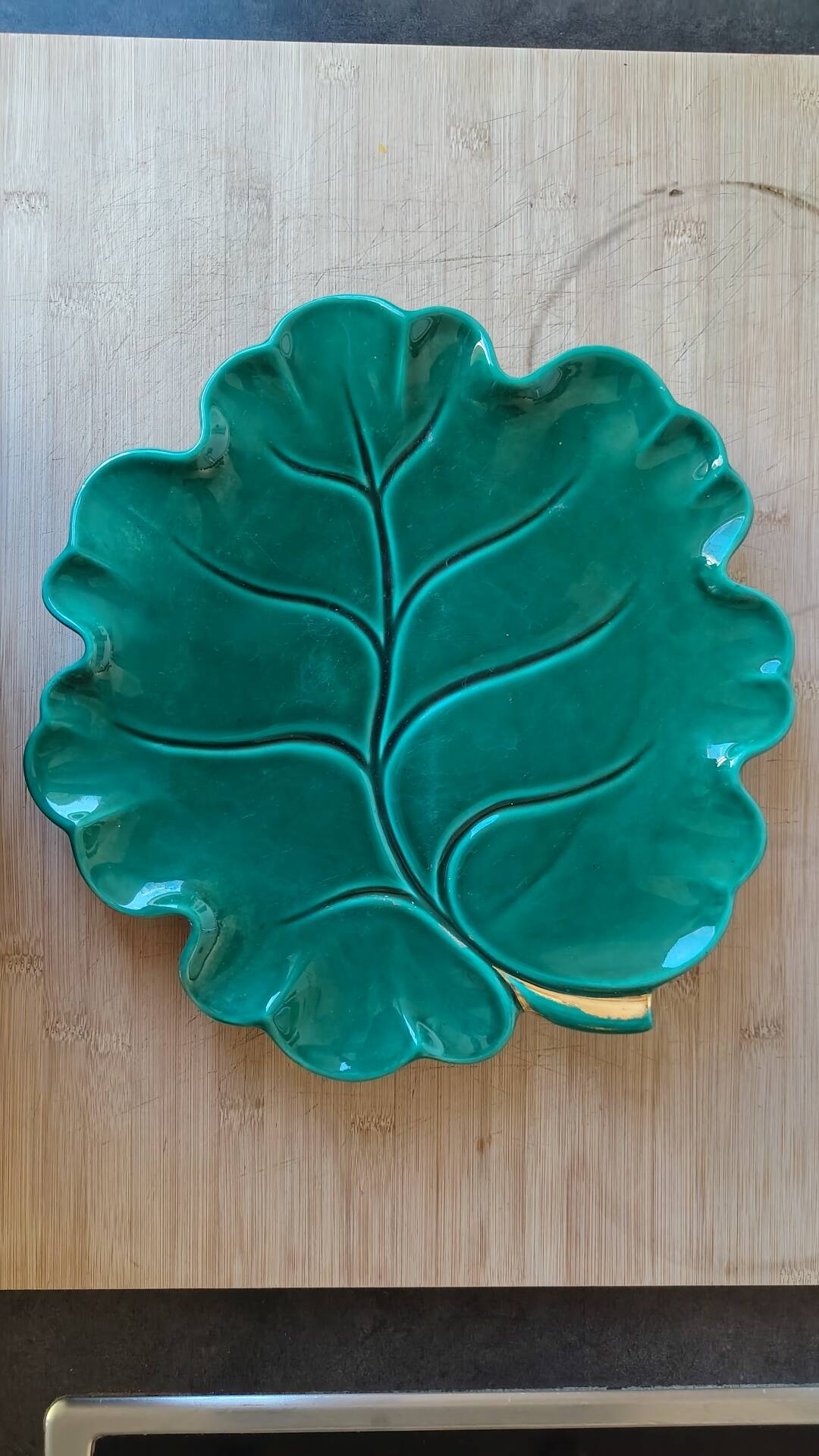 Green ceramic plate Vallauris
