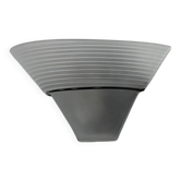 Applique verre sablé et métal noir, Italie, 1980