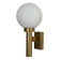 Large minimalist cinema wall light in opal glass and heavy brass, 1960s, Germany