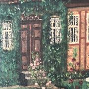 Original Vintage Oil Painting of a Cottage with Garden ( circa 1940)