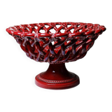 Small woven red ceramic bowl, vintage 70s-90s Pichon Uzès.