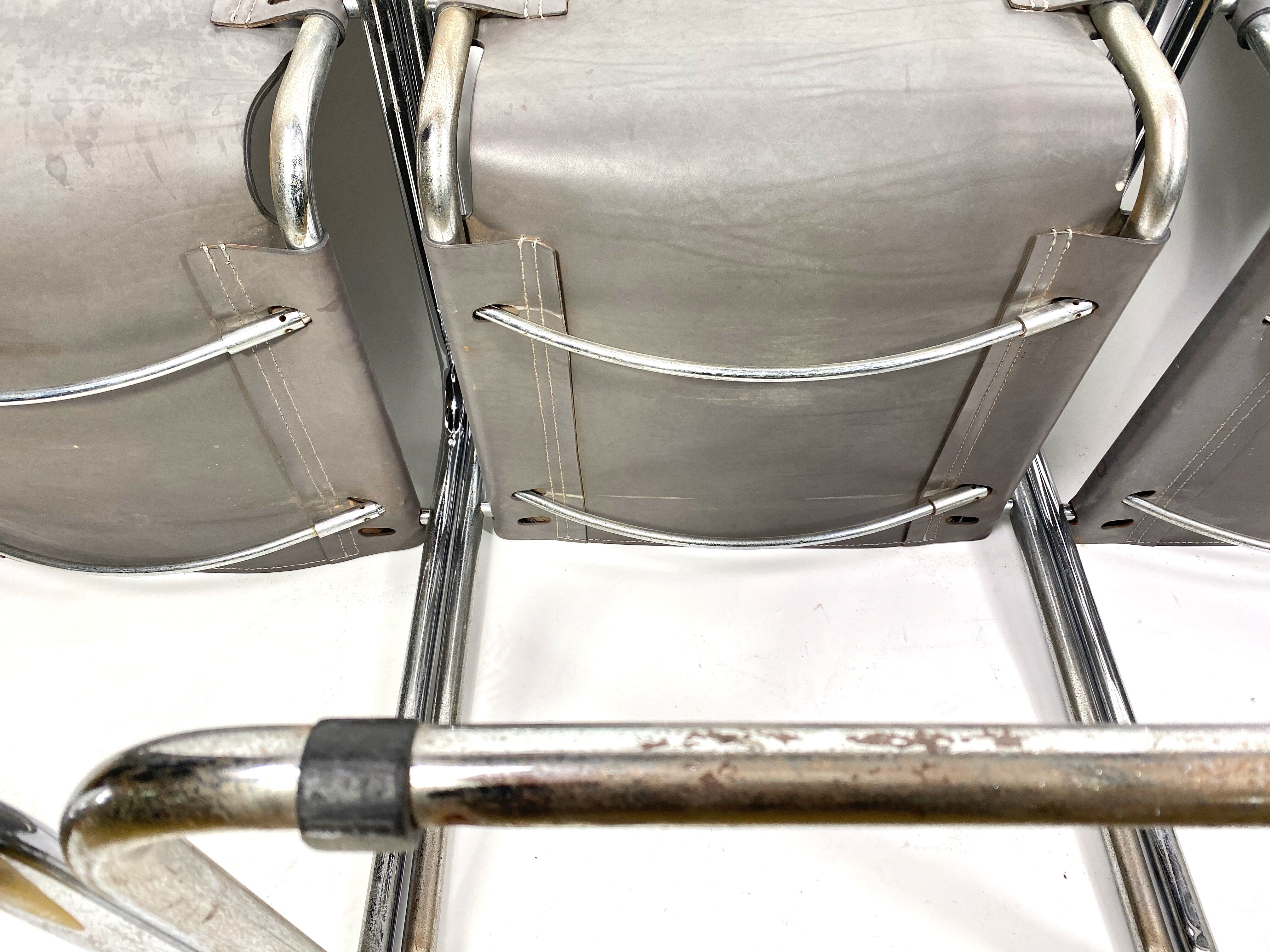 4 MG5 tubular chairs by Mark Stam 1970