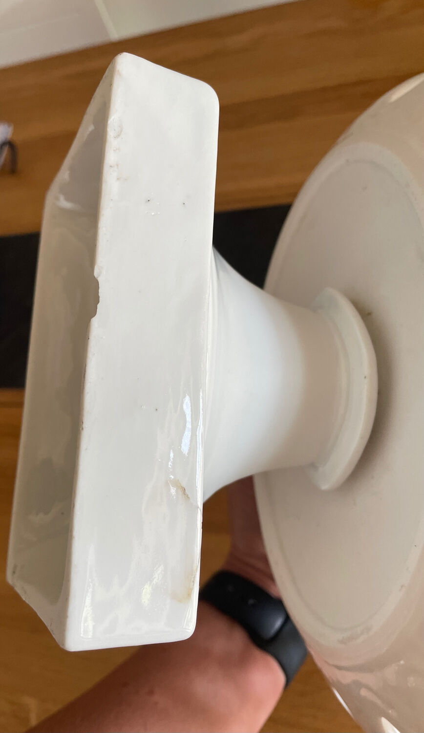 Old white porcelain fruit cup