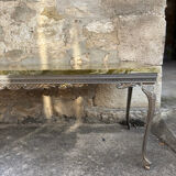 Louis XV style coffee table in onyx and metal