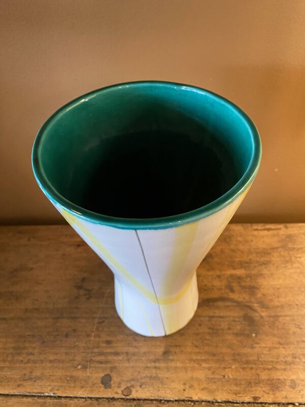 Vase Roger Capron Vallauris en céramique , décor graphique