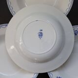 4 vintage Céranord Saint Amand soup plates — White earthenware with floral decor