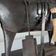Brutalist Ram Shaped Fireplace Tool Set in Hand Forged Metal
