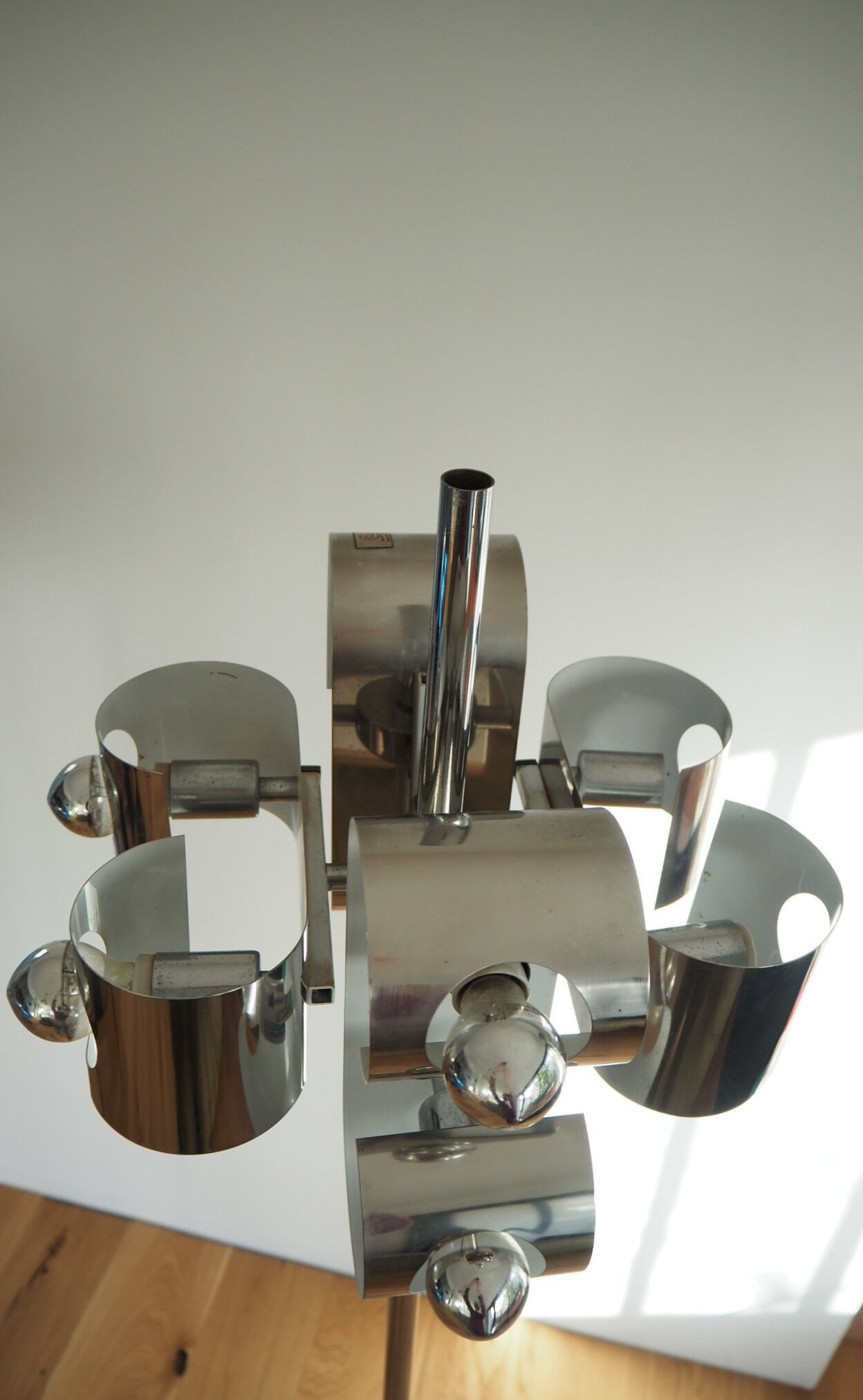 Vintage space age stainless steel floor lamp