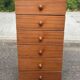 Scandinavian Mid-Century Modern chest of drawers with 6 mahogany and white wood drawers 19