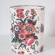 Recycled vintage lamp — handmade plum ceramic and antique floral lampshade