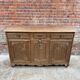 Solid oak rustic sideboard / buffet cabinet with carved details
