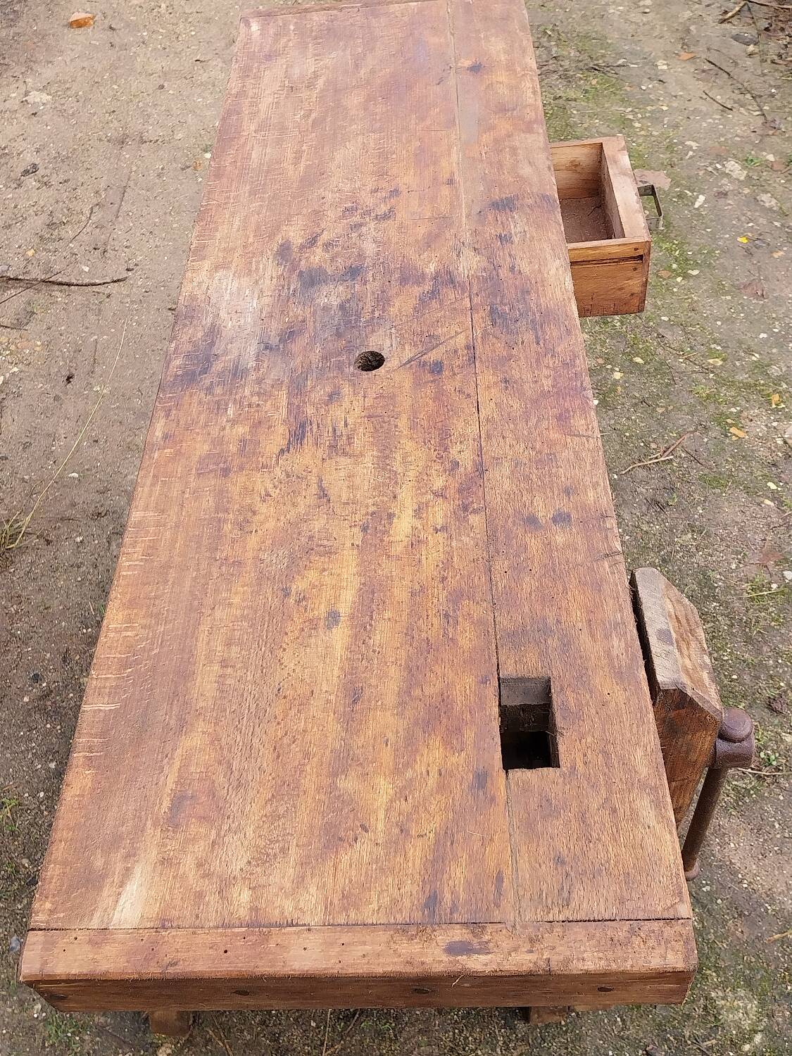 Wooden carpenter's workbench