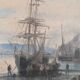 Oil Painting "Marine" Sailing Ships Coastal Scene William Thornley