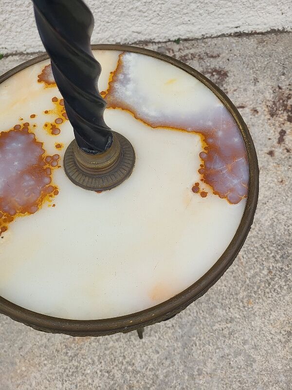 Napoleon III floor lamp in bronze metal and marble